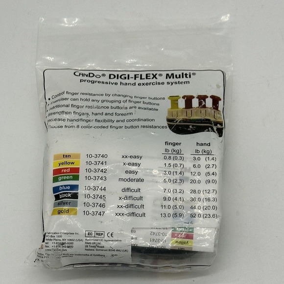 CanDo Digi-Flex Multi Progressive Hand Exerciser 10-3743 Moderate New in Package - Picture 2 of 6